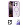 MARSİLYAN™- iPhone 15 Pro Max Kılıf Kıvılcım Prime - Siyah Bilvis 5in1 5D Magic Hayalet Cam Ekran Koruyucu + PVD Metal Kamera Lens - GS