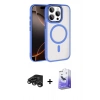 MARSİLYAN™- iPhone 15 Pro Max Kılıf Kıvılcım Prime - Siyah Bilvis 5in1 5D Magic Hayalet Cam Ekran Koruyucu + Titanyum Gri Raze Metal Kamera Lens
