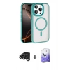 MARSİLYAN™- iPhone 15 Pro Max Kılıf Kıvılcım Prime - Siyah Bilvis 5in1 5D Magic Hayalet Cam Ekran Koruyucu + Titanyum Gri Raze Metal Kamera Lens