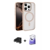 MARSİLYAN™- iPhone 15 Pro Max Kılıf Kıvılcım Prime - Siyah Bilvis 5in1 5D Magic Hayalet Cam Ekran Koruyucu + Titanyum Gri Raze Metal Kamera Lens