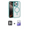 MARSİLYAN™- iPhone 15 Pro Max Kılıf Kıvılcım Prime - Siyah Bilvis 5in1 5D Magic Hayalet Cam Ekran Koruyucu + Siyah PVD Metal Kamera Lens
