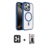 MARSİLYAN™- iPhone 15 Pro Max Kılıf Kıvılcım Prime - Siyah Bilvis Hayalet Cam Ekran Koruyucu + PVD Metal Kamera Lens - SH