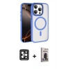 MARSİLYAN™- iPhone 15 Pro Max Kılıf Kıvılcım Prime - Siyah Bilvis Hayalet Cam Ekran Koruyucu + PVD Metal Kamera Lens - SH