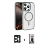 MARSİLYAN™- iPhone 15 Pro Max Kılıf Kıvılcım Prime - Siyah Bilvis Hayalet Cam Ekran Koruyucu + PVD Metal Kamera Lens - SH