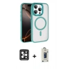 MARSİLYAN™- iPhone 15 Pro Max Kılıf Kıvılcım Prime - Siyah Bilvis Hayalet Cam Ekran Koruyucu + PVD Metal Kamera Lens - SH