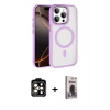 MARSİLYAN™- iPhone 15 Pro Max Kılıf Kıvılcım Prime - Siyah Bilvis Hayalet Cam Ekran Koruyucu + PVD Metal Kamera Lens - TU