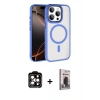MARSİLYAN™- iPhone 15 Pro Max Kılıf Kıvılcım Prime - Siyah Bilvis Hayalet Cam Ekran Koruyucu + PVD Metal Kamera Lens - TU