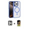 MARSİLYAN™- iPhone 15 Pro Max Kılıf Kıvılcım Prime - Siyah Buffer Cam Ekran Koruyucu + PVD Metal Kamera Lens - GS