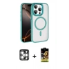 MARSİLYAN™- iPhone 15 Pro Max Kılıf Kıvılcım Prime - Siyah Buffer Cam Ekran Koruyucu + PVD Metal Kamera Lens - GS