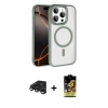 MARSİLYAN™- iPhone 15 Pro Max Kılıf Kıvılcım Prime - Siyah Buffer Cam Ekran Koruyucu + Raze Metal Kamera Lens - TMGI