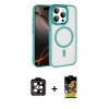 MARSİLYAN™- iPhone 15 Pro Max Kılıf Kıvılcım Prime - Siyah Buffer Cam Ekran Koruyucu + PVD Metal Kamera Lens - TU