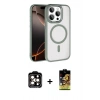 MARSİLYAN™- iPhone 15 Pro Max Kılıf Kıvılcım Prime - Siyah Buffer Cam Ekran Koruyucu + PVD Metal Kamera Lens - TU