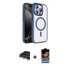 MARSİLYAN™- iPhone 15 Pro Max Kılıf Kıvılcım Prime - Siyah Buffer Hayalet Cam Ekran Koruyucu + Raze Metal Kamera Lens - GS
