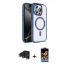 MARSİLYAN™- iPhone 15 Pro Max Kılıf Kıvılcım Prime - Siyah Buffer Hayalet Cam Ekran Koruyucu + Raze Metal Kamera Lens - LT