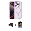 MARSİLYAN™- iPhone 15 Pro Max Kılıf Kıvılcım Prime - Siyah Buffer Hayalet Cam Ekran Koruyucu + Siyah Raze Metal Kamera Lens