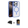MARSİLYAN™- iPhone 15 Pro Max Kılıf Kıvılcım Prime - Siyah Buffer Hayalet Cam Ekran Koruyucu + Siyah Raze Metal Kamera Lens