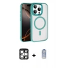 MARSİLYAN™- iPhone 15 Pro Max Kılıf Kıvılcım Prime - Siyah Joko Magic 5D Cam + Gümüş PVD Metal Kamera Lens