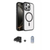 MARSİLYAN™- iPhone 15 Pro Max Kılıf Kıvılcım Prime - Siyah Joko Magic 5D Cam + Raze Metal Kamera Lens - GS