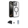 MARSİLYAN™- iPhone 15 Pro Max Kılıf Kıvılcım Prime - Siyah Joko Magic 5D Cam + Raze Metal Kamera Lens - LT