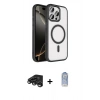 MARSİLYAN™- iPhone 15 Pro Max Kılıf Kıvılcım Prime - Siyah Joko Magic 5D Cam + Raze Metal Kamera Lens - TMGI