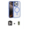 MARSİLYAN™- iPhone 15 Pro Max Kılıf Kıvılcım Prime - Siyah Joko Magic 5D Hayalet Cam + PVD Metal Kamera Lens - TU