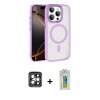MARSİLYAN™- iPhone 15 Pro Max Kılıf Kıvılcım Prime - Siyah Polymer Nano Ekran Koruyucu + PVD Metal Kamera Lens - GI