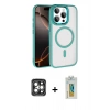 MARSİLYAN™- iPhone 15 Pro Max Kılıf Kıvılcım Prime - Siyah Polymer Nano Ekran Koruyucu + PVD Metal Kamera Lens - GI