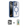 MARSİLYAN™- iPhone 15 Pro Max Kılıf Kıvılcım Prime - Siyah Polymer Nano Ekran Koruyucu + PVD Metal Kamera Lens - LT