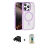 MARSİLYAN™- iPhone 15 Pro Max Kılıf Kıvılcım Prime - Siyah Polymer Nano Ekran Koruyucu + Raze Metal Kamera Lens - SH