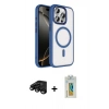 MARSİLYAN™- iPhone 15 Pro Max Kılıf Kıvılcım Prime - Siyah Polymer Nano Ekran Koruyucu + Raze Metal Kamera Lens - SH