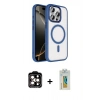 MARSİLYAN™- iPhone 15 Pro Max Kılıf Kıvılcım Prime - Siyah Polymer Nano Ekran Koruyucu + PVD Metal Kamera Lens - TU