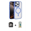 MARSİLYAN™- iPhone 15 Pro Max Kılıf Kıvılcım Prime - Siyah Polymer Nano Ekran Koruyucu + PVD Metal Kamera Lens - TU
