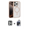 MARSİLYAN™- iPhone 15 Pro Max Kılıf Kıvılcım Prime - Siyah Vanessa Magic Cam + PVD Metal Kamera Lens - LT