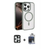MARSİLYAN™- iPhone 15 Pro Max Kılıf Kıvılcım Prime - Siyah Vanessa Magic Cam + PVD Metal Kamera Lens - LT
