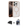 MARSİLYAN™- iPhone 15 Pro Max Kılıf Kıvılcım Prime - Siyah Vanessa Magic Cam + Raze Metal Kamera Lens - TMGI