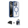 MARSİLYAN™- iPhone 15 Pro Max Kılıf Kıvılcım Prime - Siyah Vanessa Magic Cam + Raze Metal Kamera Lens - TMGI