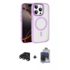 MARSİLYAN™- iPhone 15 Pro Max Kılıf Kıvılcım Prime - Siyah Vanessa Magic Cam + Raze Metal Kamera Lens - TMGI