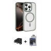 MARSİLYAN™- iPhone 15 Pro Max Kılıf Kıvılcım Prime - Siyah Vanessa Magic Cam + Raze Metal Kamera Lens - TMGI