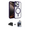 MARSİLYAN™- iPhone 15 Pro Max Kılıf Kıvılcım Prime - Siyah Vanessa Magic Cam + Raze Metal Kamera Lens - TMGI