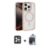 MARSİLYAN™- iPhone 15 Pro Max Kılıf Kıvılcım Prime - Siyah Vanessa Magic Cam + Siyah PVD Metal Kamera Lens