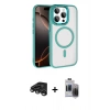 MARSİLYAN™- iPhone 15 Pro Max Kılıf Kıvılcım Prime - Siyah Vanessa Magic Hayalet Cam + Raze Metal Kamera Lens - TMGI
