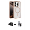 MARSİLYAN™- iPhone 15 Pro Max Kılıf Kıvılcım Prime - Siyah Vanessa Magic Hayalet Cam + Raze Metal Kamera Lens - TMGI
