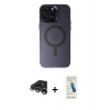 MARSİLYAN™- iPhone 15 Pro Max Kılıf Kozmos Çizgi Prime - Şeffaf Pasifik Cam Ekran Koruyucu + Raze Metal Kamera Lens - GS