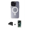 MARSİLYAN™- iPhone 15 Pro Max Kılıf Kozmos Çizgi Prime - Siyah 360 Mat Full Body Arka Koruyucu + Gümüş Raze Metal Kamera Lens