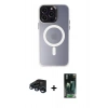 MARSİLYAN™- iPhone 15 Pro Max Kılıf Kozmos Çizgi Prime - Siyah 360 Mat Full Body Arka Koruyucu + Lacivert Raze Metal Kamera Lens