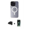 MARSİLYAN™- iPhone 15 Pro Max Kılıf Kozmos Çizgi Prime - Siyah 360 Mat Full Body Arka Koruyucu + Siyah Raze Metal Kamera Lens