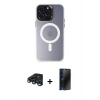 MARSİLYAN™- iPhone 15 Pro Max Kılıf Kozmos Çizgi Prime - Siyah 3D Antistatik Hayalet Cam Ekran Koruyucu + Lacivert Raze Metal Kamera Lens