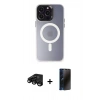 MARSİLYAN™- iPhone 15 Pro Max Kılıf Kozmos Çizgi Prime - Siyah 3D Antistatik Hayalet Cam Ekran Koruyucu + Raze Metal Kamera Lens - SH