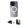 MARSİLYAN™- iPhone 15 Pro Max Kılıf Kozmos Çizgi Prime - Siyah 3D Antistatik Mat Seramik Nano Ekran Koruyucu + Raze Metal Kamera Lens - GS