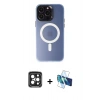 MARSİLYAN™- iPhone 15 Pro Max Kılıf Kozmos Çizgi Prime - Siyah 3D Antistatik Seramik Nano Ekran Koruyucu + PVD Metal Kamera Lens - SH